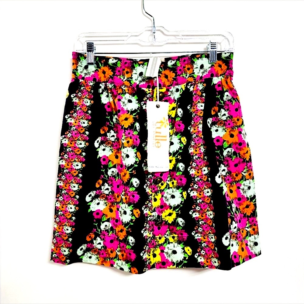 Adorable Cotton Summer Floral Short Skirt by Tulle New with Tags Medium